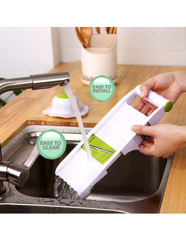 Cortador de Mandolina GProME Blanco - 5 Cuchillas Inoxidable