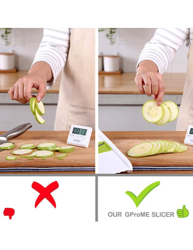 Cortador de Mandolina GProME Blanco - 5 Cuchillas Inoxidable