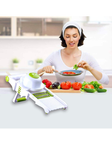 Cortador de Mandolina GProME Blanco - 5 Cuchillas Inoxidable