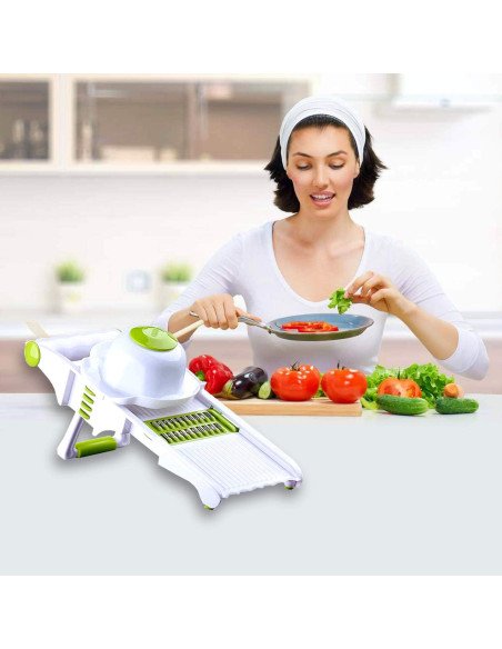 Cortador de Mandolina GProME Blanco - 5 Cuchillas Inoxidable