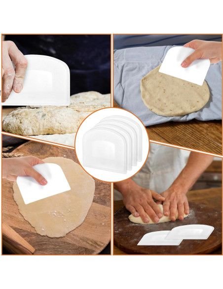 Juego de Raspadores de Masa de Plástico Psyqtsuary 4 Pcs Juego de Raspadores de Masa de Plástico Psyqtsuary 4 Pcs