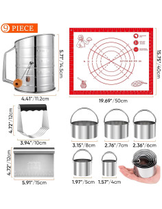 Juego de Mezclador de Pastelería ARTOSHIN 9 Piezas Acero Inoxidable 2