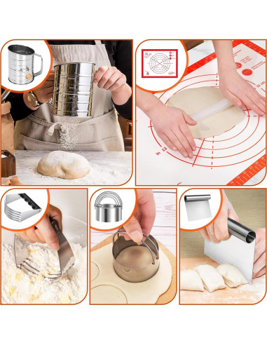 Juego de Mezclador de Pastelería ARTOSHIN 9 Piezas Acero Inoxidable