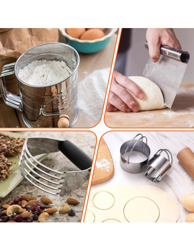 Juego de Mezclador de Pastelería ARTOSHIN 9 Piezas Acero Inoxidable