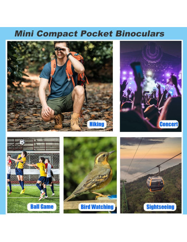 Binoculares Compactos Anourney 8x21 Plegables Ligeros