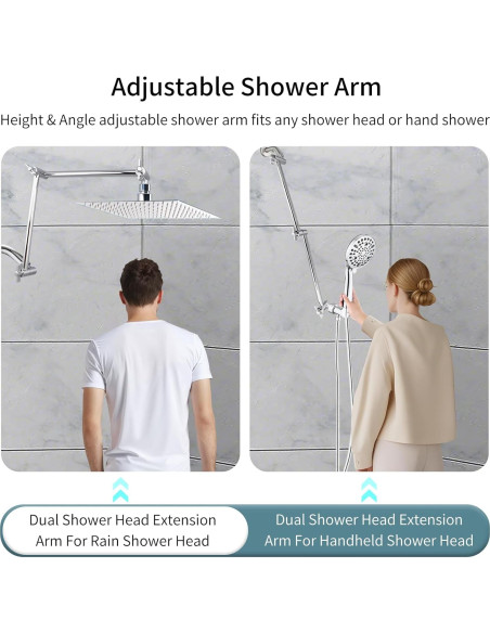 Brazo de Extensión para Ducha BSTCWCP 48.26 cm Cromo Ajustable