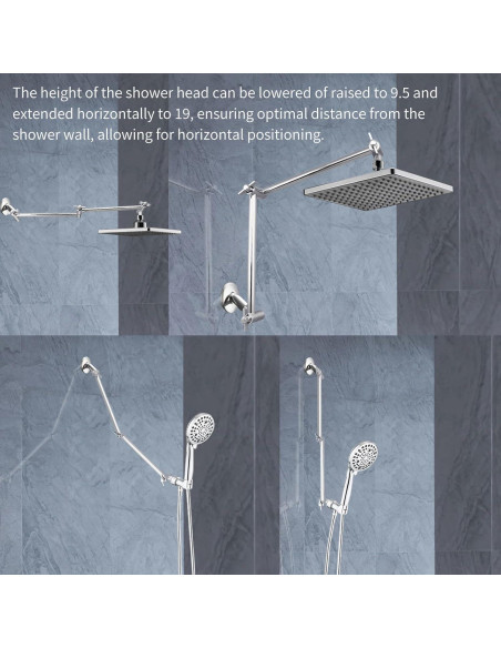 Brazo de Extensión para Ducha BSTCWCP 48.26 cm Cromo Ajustable