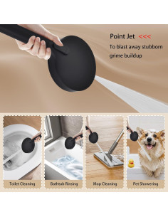 Cabezal de Ducha de Lluvia GAOZHIBST 30.48 cm Negro 9 Modos 2