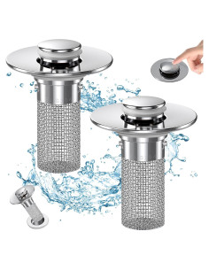 Colador de desagüe emergente Cocog, 2 piezas, latón mate