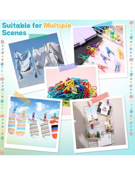 150 Clips Multicolores para Bolsas de Comida MorningRo 5.8 cm