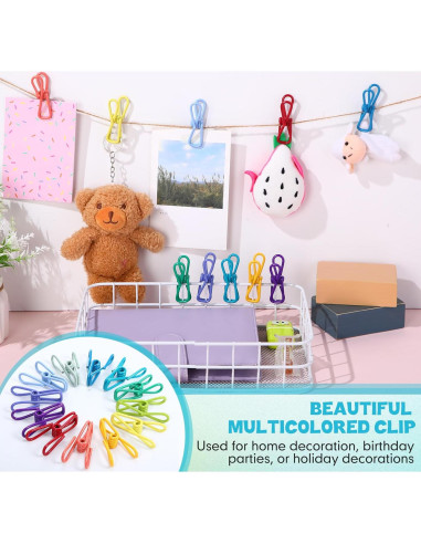 150 Clips Multicolores para Bolsas de Comida MorningRo 5.8 cm