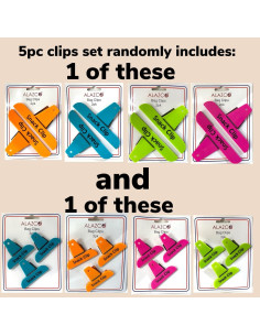 Juego de Clips de Colores Neón ALAZCO - 5 Piezas Multiusos 2