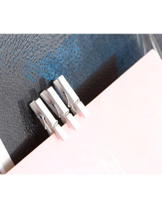 100 Pinzas de Madera Mini YIHUANYIFA Blancas 3.5cm con Cuerda 2