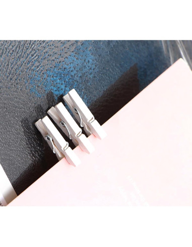 100 Pinzas de Madera Mini YIHUANYIFA Blancas 3.5cm con Cuerda