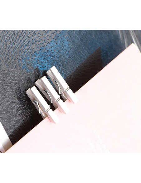 100 Pinzas de Madera Mini YIHUANYIFA Blancas 3.5cm con Cuerda