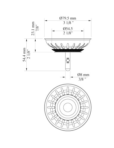 Canasta de Fregadero KANARY Acero Inoxidable Doble 9.5cm