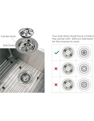 Canasta de Fregadero KANARY Acero Inoxidable Doble 9.5cm