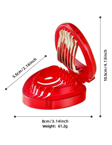 Cortador de Fresas LIFVCNT 2 Pcs Acero Inoxidable Manual