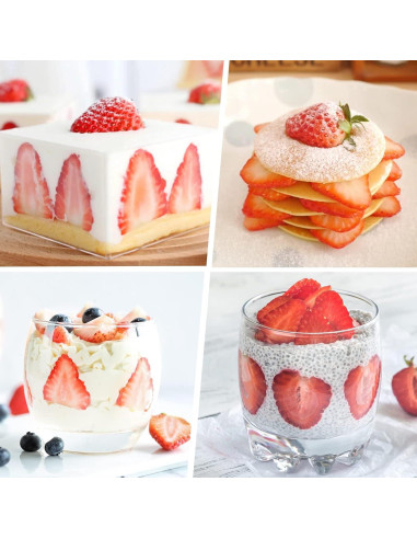 Cortador de Fresas LIFVCNT 2 Pcs Acero Inoxidable Manual