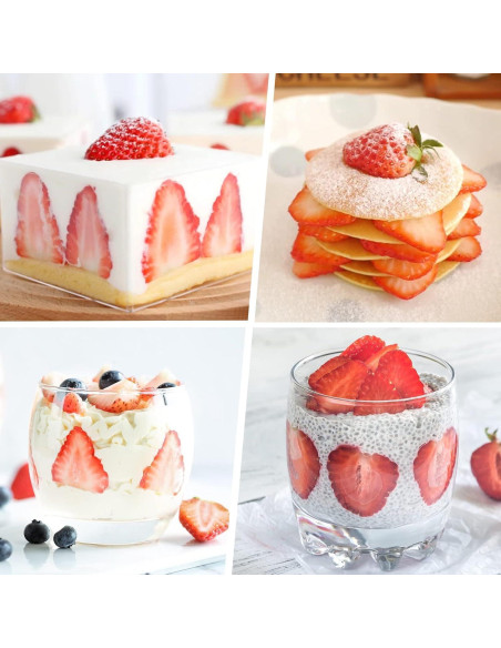 Cortador de Fresas LIFVCNT 2 Pcs Acero Inoxidable Manual