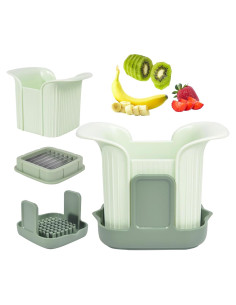 Cortador de Frutas ChezMax FS01 - Acero Inoxidable, Verde