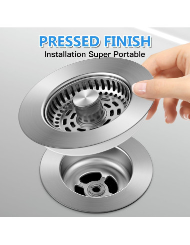 Colador de Drenaje de Fregadero JOMST 3 en 1 Acero Inoxidable