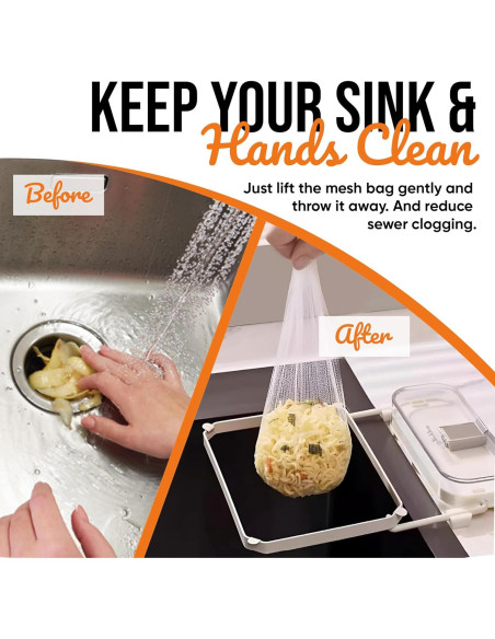 Colador Colgante EASELR para Fregadero de Cocina con 50 Bolsas Colador Colgante EASELR para Fregadero de Cocina con 50 Bolsas