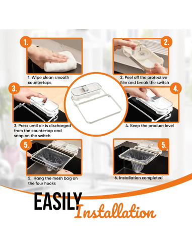 Colador Colgante EASELR para Fregadero de Cocina con 50 Bolsas