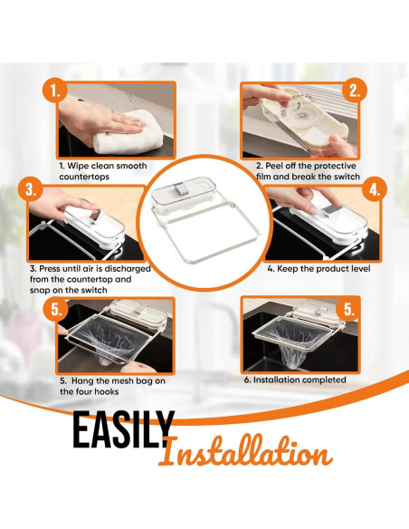 Colador Colgante EASELR para Fregadero de Cocina con 50 Bolsas Colador Colgante EASELR para Fregadero de Cocina con 50 Bolsas