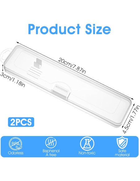 Estuche de Viaje para Cepillos de Dientes SynHHergyx 2 Piezas
