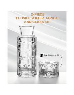 Juego de Jarra y Vaso de Vidrio DmmyAlzx 640 ml Transparente 2