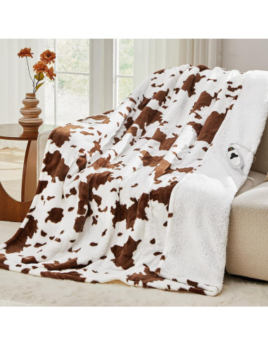 Manta Eléctrica Calefaccionada Rujipo 127x152 cm Estampado Vaca
