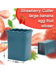 Cortador de Frutas TULOBI 2 Piezas Acero Inoxidable Azul Cian 2