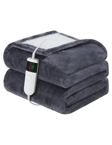 Manta eléctrica calefaccionada DANENOSA 127x152cm gris suave