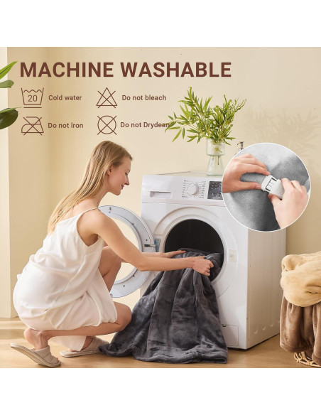 Manta eléctrica calefaccionada DANENOSA 127x152cm gris suave