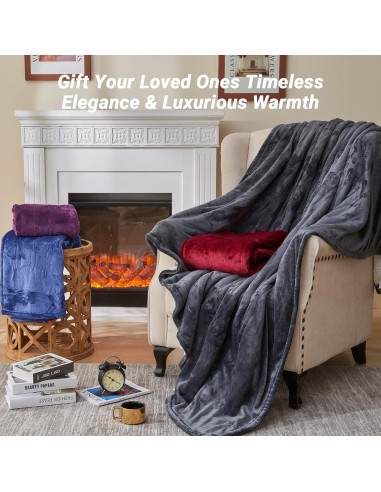 Manta eléctrica calefaccionada DANENOSA 127x152cm gris suave