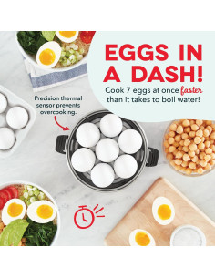 Cocedor de Huevos Dash DEC007BK 7 Huevos Negro 2