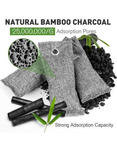 8 Pack Desodorantes de Carbón Activado TUXIYA 50g - Eliminador de Olores