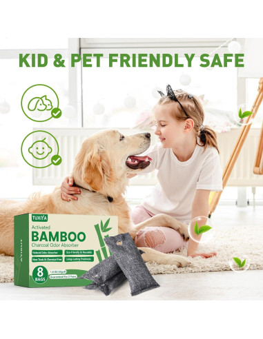 8 Pack Desodorantes de Carbón Activado TUXIYA 50g - Eliminador de Olores
