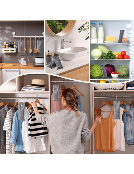 8 Pack Desodorantes de Carbón Activado TUXIYA 50g - Eliminador de Olores