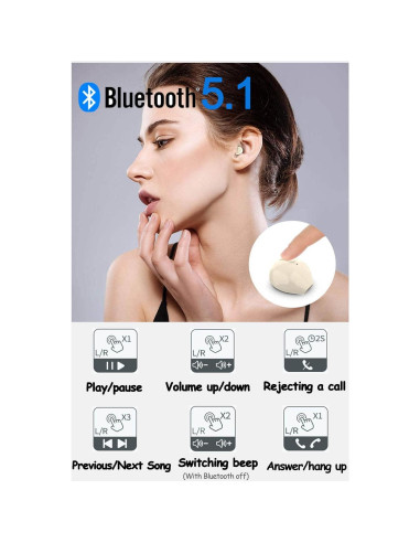 Auriculares Inalámbricos Bluetooth SZHTFX Mini Invisibles