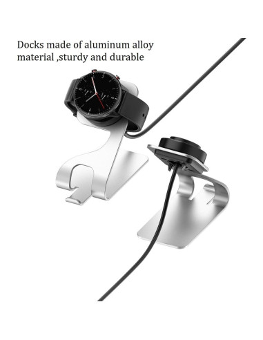 Base de Carga USB KETOPKIN para Amazfit Bip, GTR y GTS - Plata