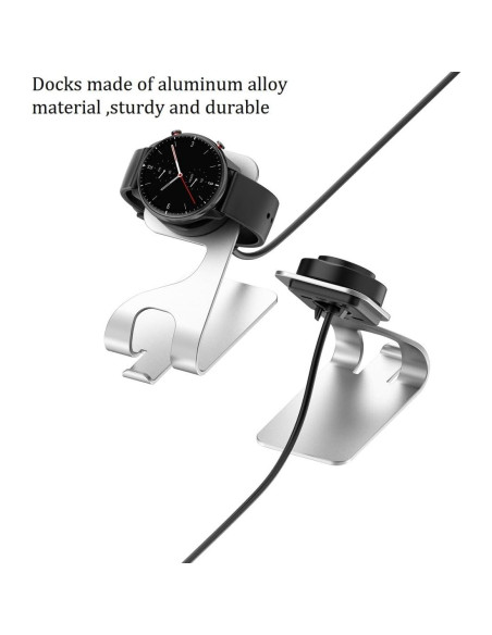 Base de Carga USB KETOPKIN para Amazfit Bip, GTR y GTS - Plata