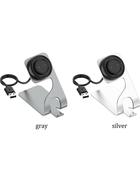 Base de Carga USB KETOPKIN para Amazfit Bip, GTR y GTS - Plata