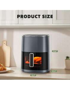 Freidora de Aire Elevon 6L Digital 12-en-1 con Ventana Clara 2