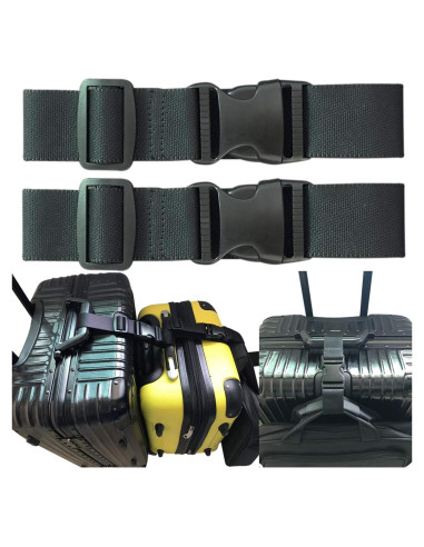 Correa de Equipaje Ajustable Monochef 2 Pcs Negra TSA