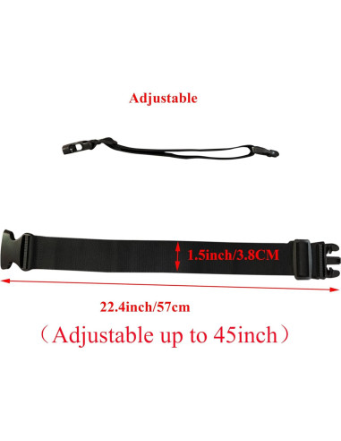 Correa de Equipaje Ajustable Monochef 2 Pcs Negra TSA