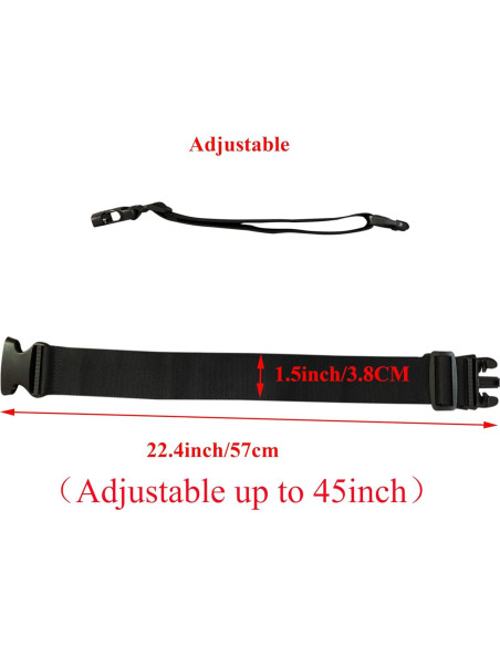 Correa de Equipaje Ajustable Monochef 2 Pcs Negra TSA