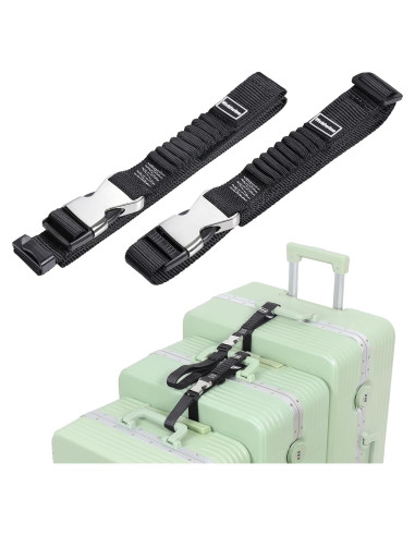 Correas de Equipaje Vividwise Ajustables 86.4-111.8 cm Negro