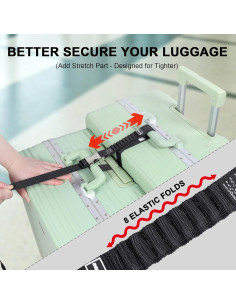 Correas de Equipaje Vividwise Ajustables 86.4-111.8 cm Negro 2